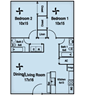 2 Bedroom 2 Bath 