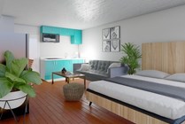 Experience stylish urban living in this chic studio apartment.