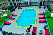 Indulge in the luxury of this exquisite poolside haven, perfect for sunny days and tranquil evenings.